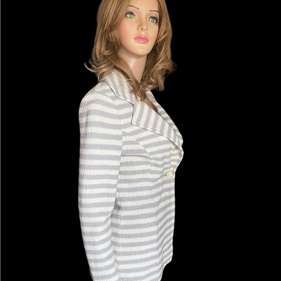 ST. JOHN striped ivory jacket/blazer size 4 - Picture 3 of 15